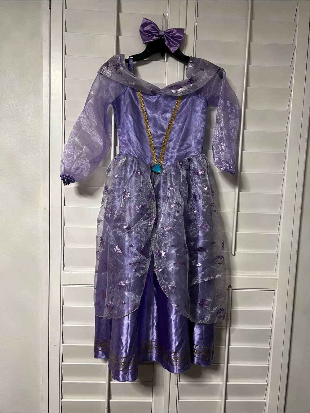 Disney Princess Jasmine Purple Engagement Gown Costume  - Size 9/10 incl shoes